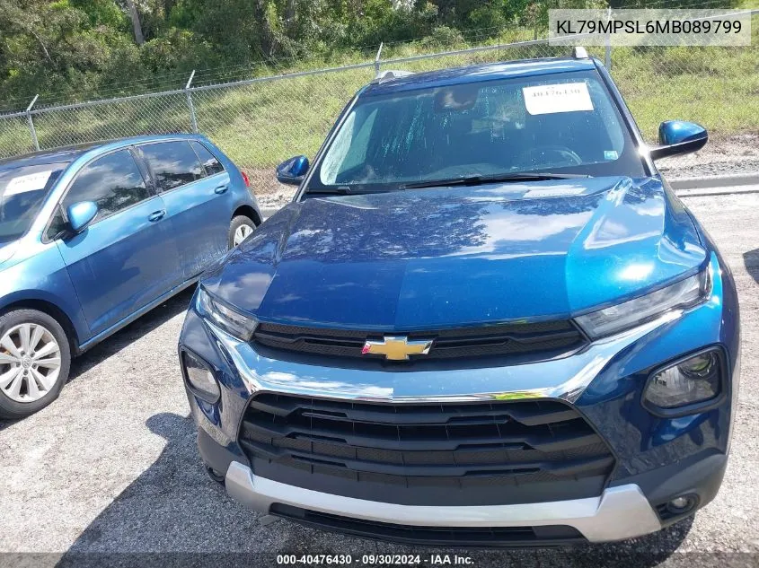 2021 Chevrolet Trailblazer Lt VIN: KL79MPSL6MB089799 Lot: 40476430