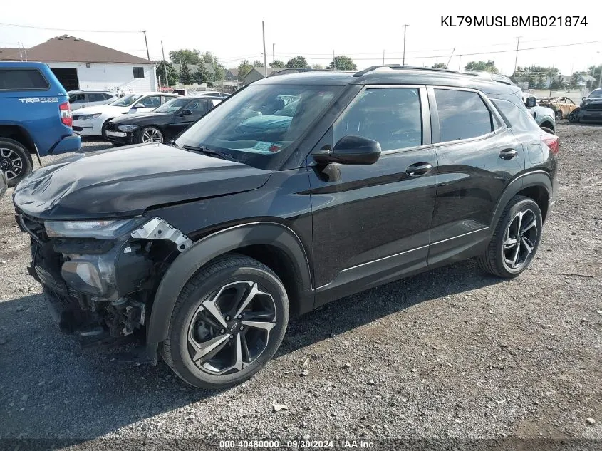 2021 Chevrolet Trailblazer Awd Rs VIN: KL79MUSL8MB021874 Lot: 40480000