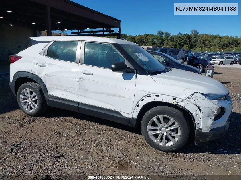 2021 Chevrolet Trailblazer Fwd Ls VIN: KL79MMS24MB041188 Lot: 40493852