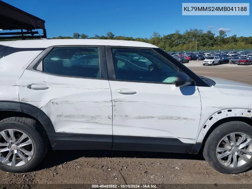 2021 Chevrolet Trailblazer Fwd Ls VIN: KL79MMS24MB041188 Lot: 40493852