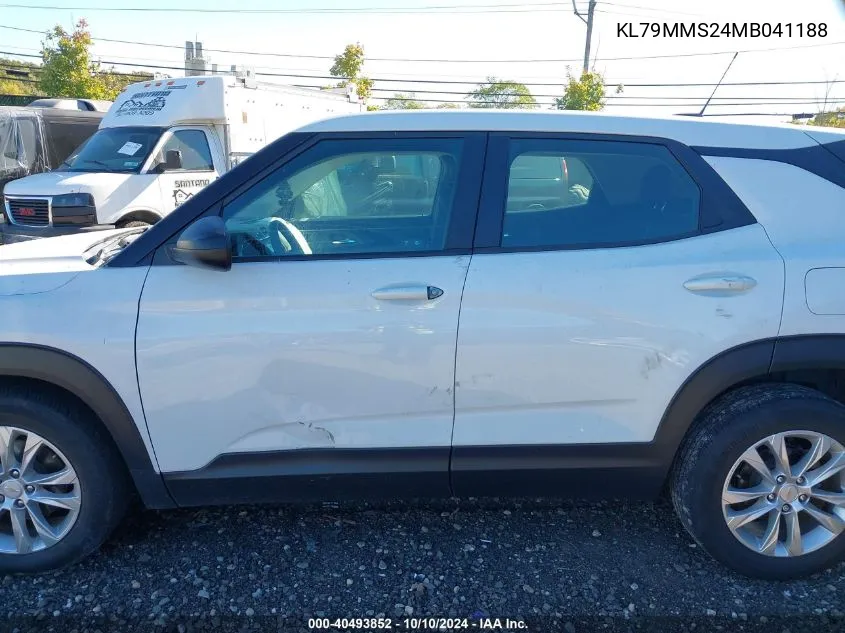 2021 Chevrolet Trailblazer Fwd Ls VIN: KL79MMS24MB041188 Lot: 40493852