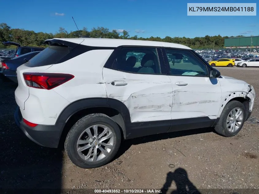 2021 Chevrolet Trailblazer Fwd Ls VIN: KL79MMS24MB041188 Lot: 40493852