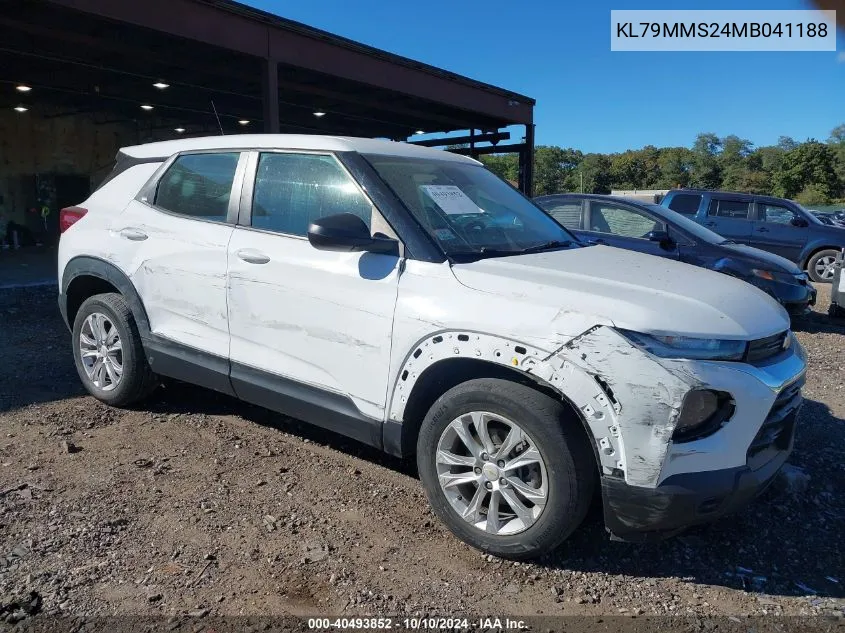 2021 Chevrolet Trailblazer Fwd Ls VIN: KL79MMS24MB041188 Lot: 40493852