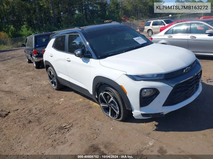 2021 Chevrolet Trailblazer Fwd Rs VIN: KL79MTSL7MB163272 Lot: 40508782