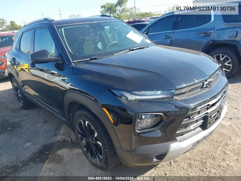 2021 Chevrolet Trailblazer Fwd Lt VIN: KL79MPS23MB130736 Lot: 40519582