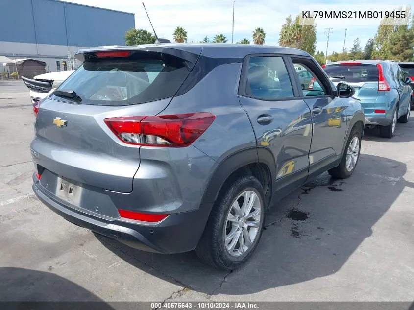 2021 Chevrolet Trailblazer Fwd Ls VIN: KL79MMS21MB019455 Lot: 40575643