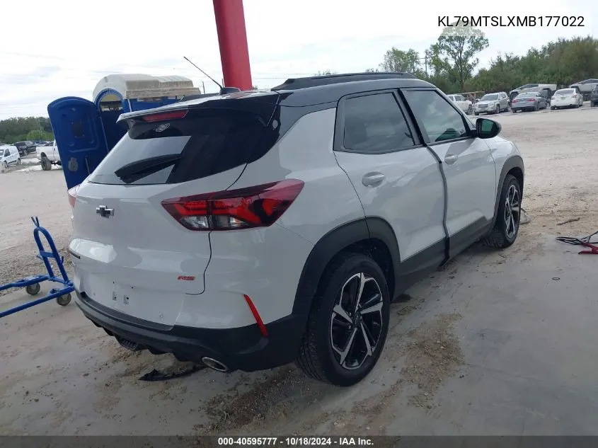 2021 Chevrolet Trailblazer Fwd Rs VIN: KL79MTSLXMB177022 Lot: 40595777