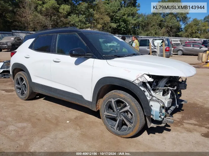 2021 Chevrolet Trailblazer Awd Rs VIN: KL79MUSLXMB143944 Lot: 40612156