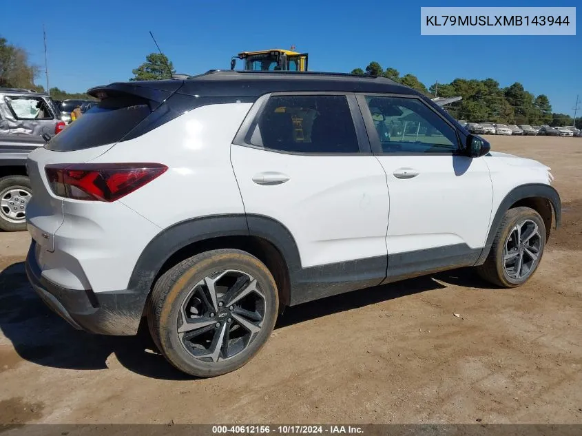 2021 Chevrolet Trailblazer Awd Rs VIN: KL79MUSLXMB143944 Lot: 40612156