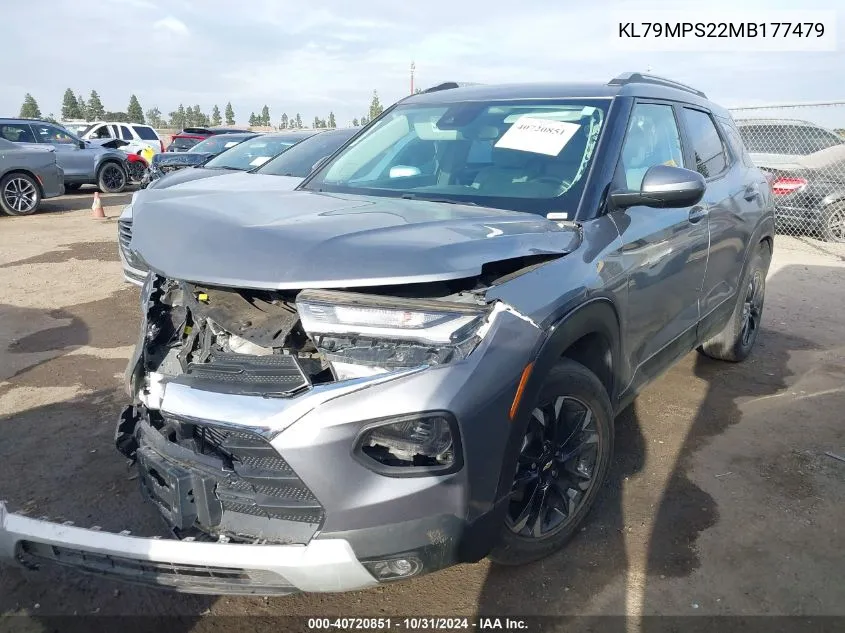 2021 Chevrolet Trailblazer Fwd Lt VIN: KL79MPS22MB177479 Lot: 40720851