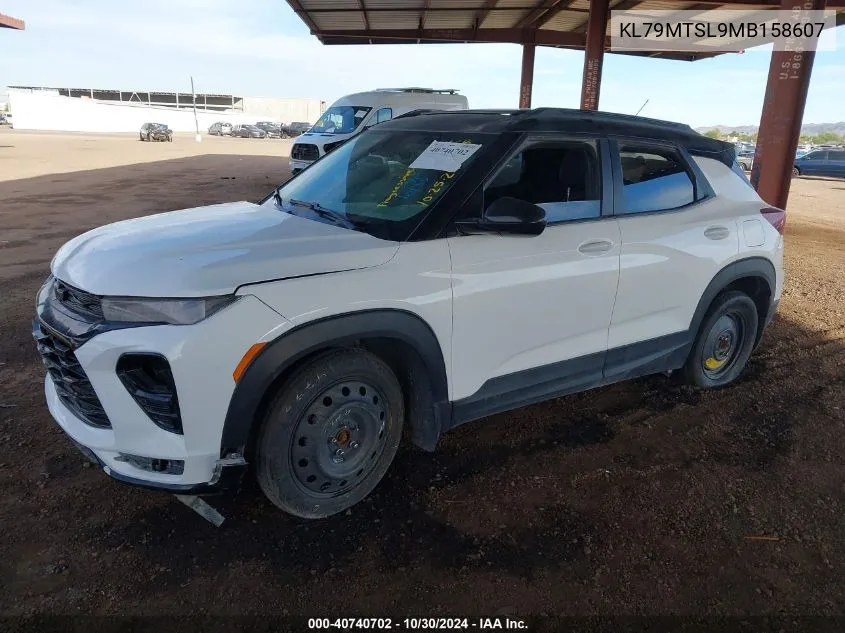 2021 Chevrolet Trailblazer Fwd Rs VIN: KL79MTSL9MB158607 Lot: 40740702