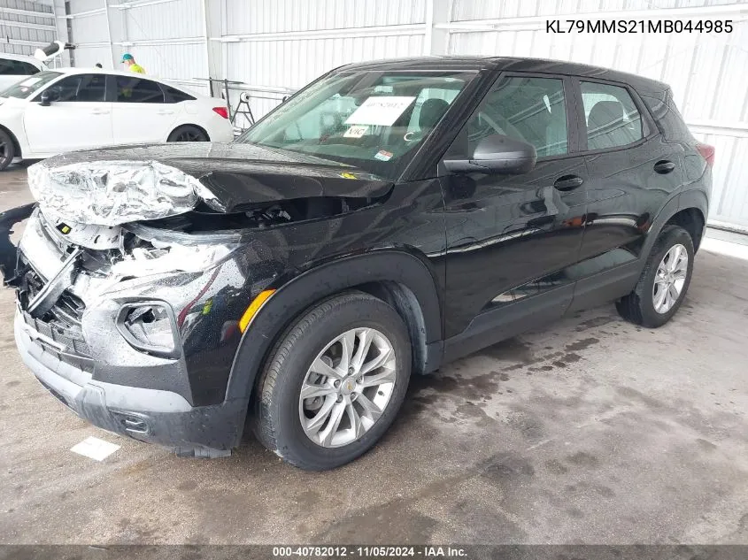 2021 Chevrolet Trailblazer Fwd Ls VIN: KL79MMS21MB044985 Lot: 40782012