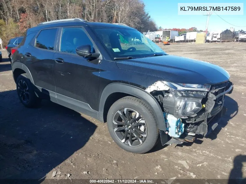 2021 Chevrolet Trailblazer Awd Lt VIN: KL79MRSL7MB147589 Lot: 40820942