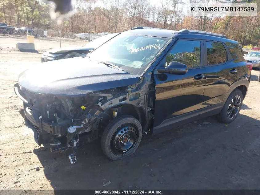 2021 Chevrolet Trailblazer Awd Lt VIN: KL79MRSL7MB147589 Lot: 40820942