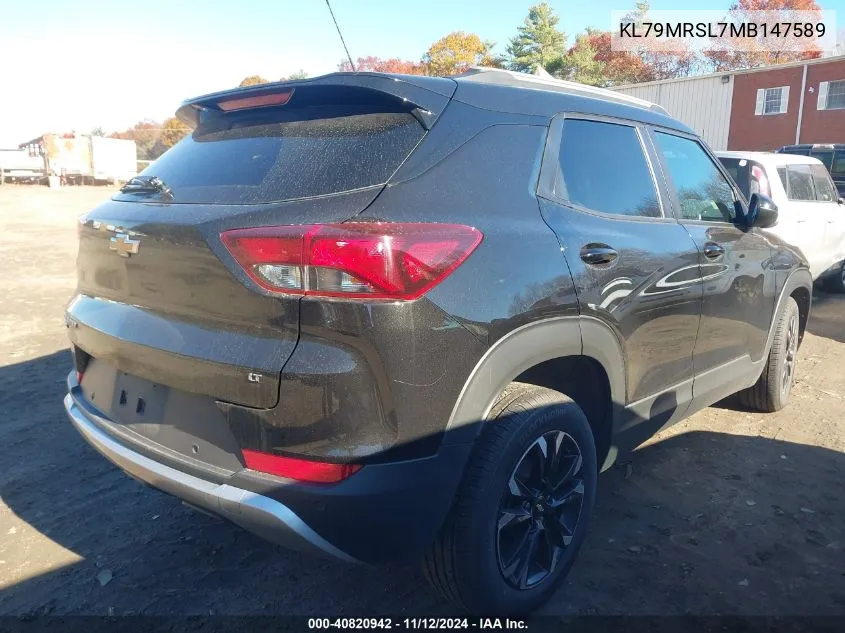 2021 Chevrolet Trailblazer Awd Lt VIN: KL79MRSL7MB147589 Lot: 40820942