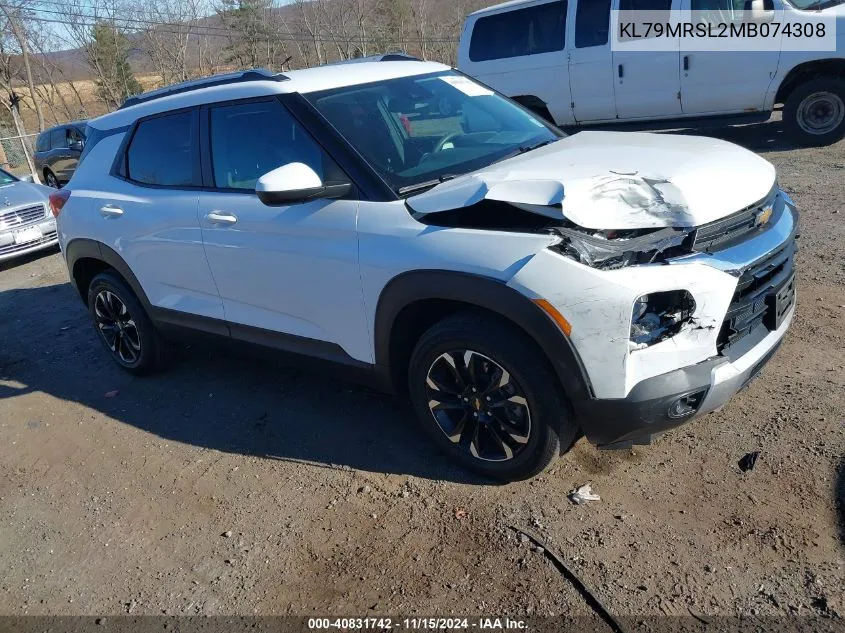 2021 Chevrolet Trailblazer Awd Lt VIN: KL79MRSL2MB074308 Lot: 40831742