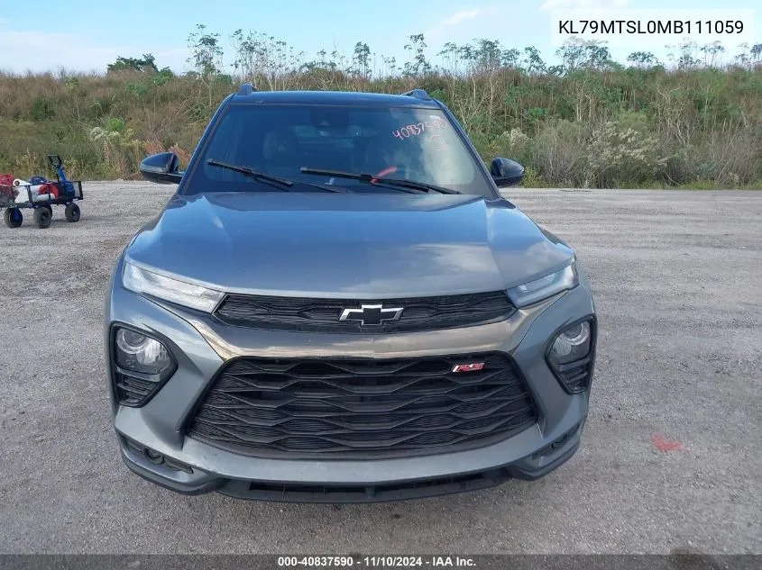 2021 Chevrolet Trailblazer Fwd Rs VIN: KL79MTSL0MB111059 Lot: 40837590