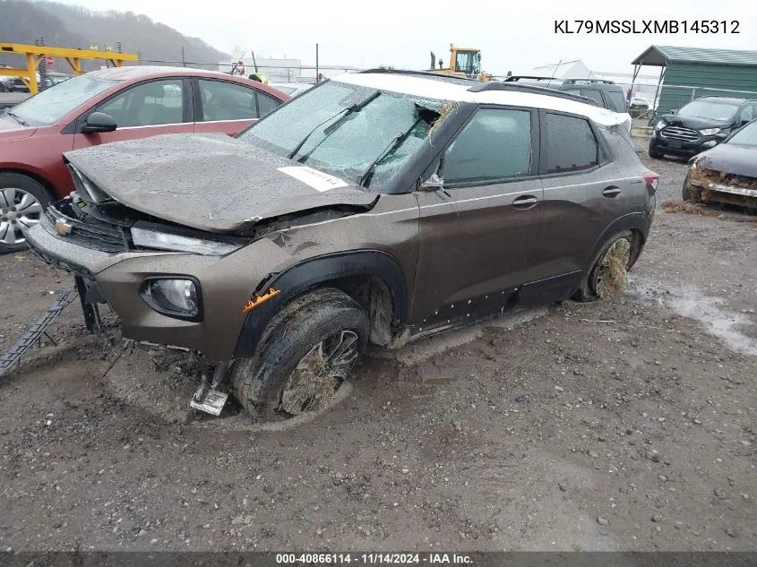 2021 Chevrolet Trailblazer Awd Activ VIN: KL79MSSLXMB145312 Lot: 40866114