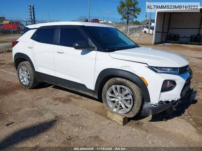 2021 Chevrolet Trailblazer Fwd Ls VIN: KL79MMS23MB160222 Lot: 40883028