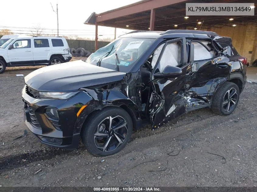 2021 Chevrolet Trailblazer Awd Rs VIN: KL79MUSL3MB134549 Lot: 40893955