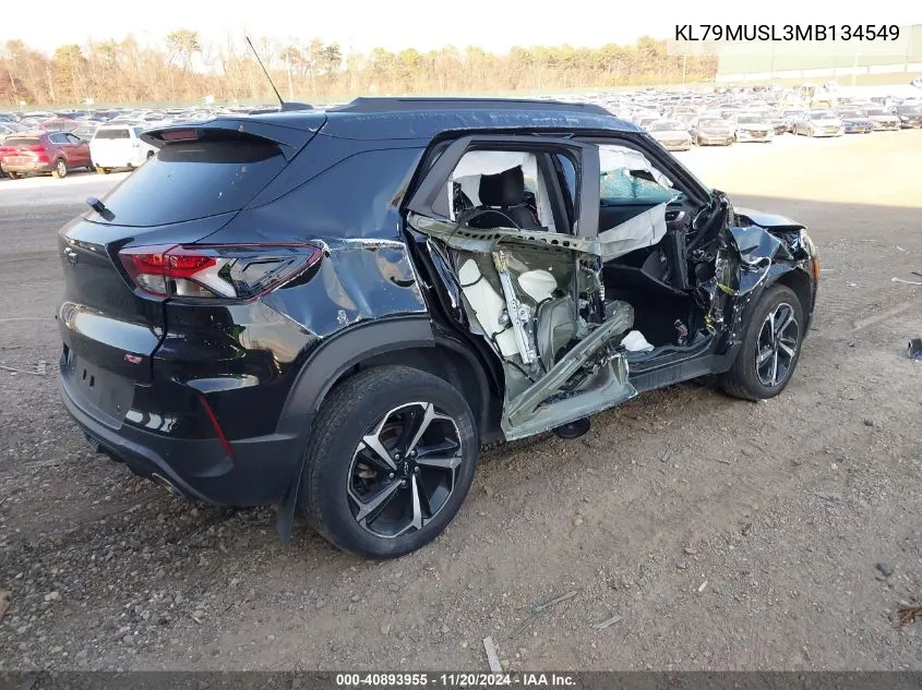 2021 Chevrolet Trailblazer Awd Rs VIN: KL79MUSL3MB134549 Lot: 40893955