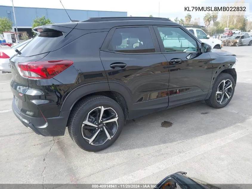 2021 Chevrolet Trailblazer Awd Rs VIN: KL79MUSL8MB022832 Lot: 40914941