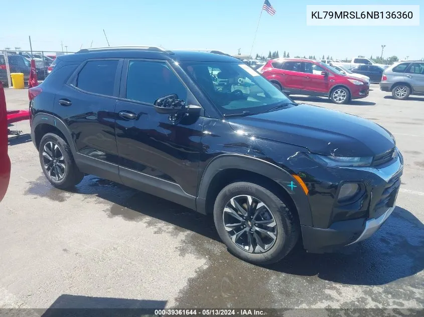 2022 Chevrolet Trailblazer Awd Lt VIN: KL79MRSL6NB136360 Lot: 39361644