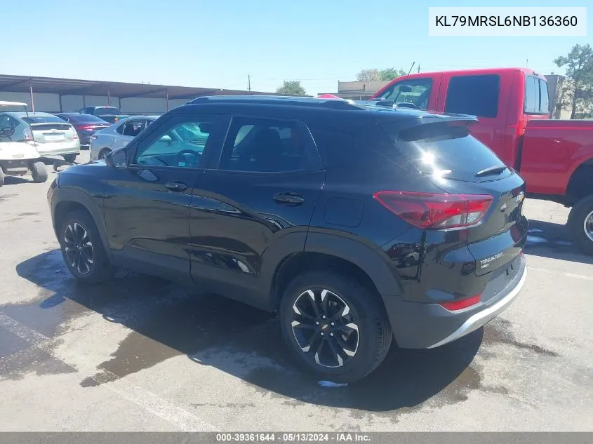 2022 Chevrolet Trailblazer Awd Lt VIN: KL79MRSL6NB136360 Lot: 39361644