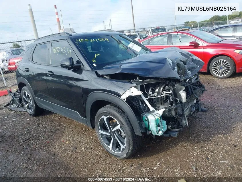 2022 Chevrolet Trailblazer Awd Rs VIN: KL79MUSL6NB025164 Lot: 40074559