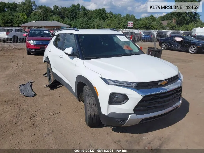 2022 Chevrolet Trailblazer Awd Lt VIN: KL79MRSL8NB142452 Lot: 40100427