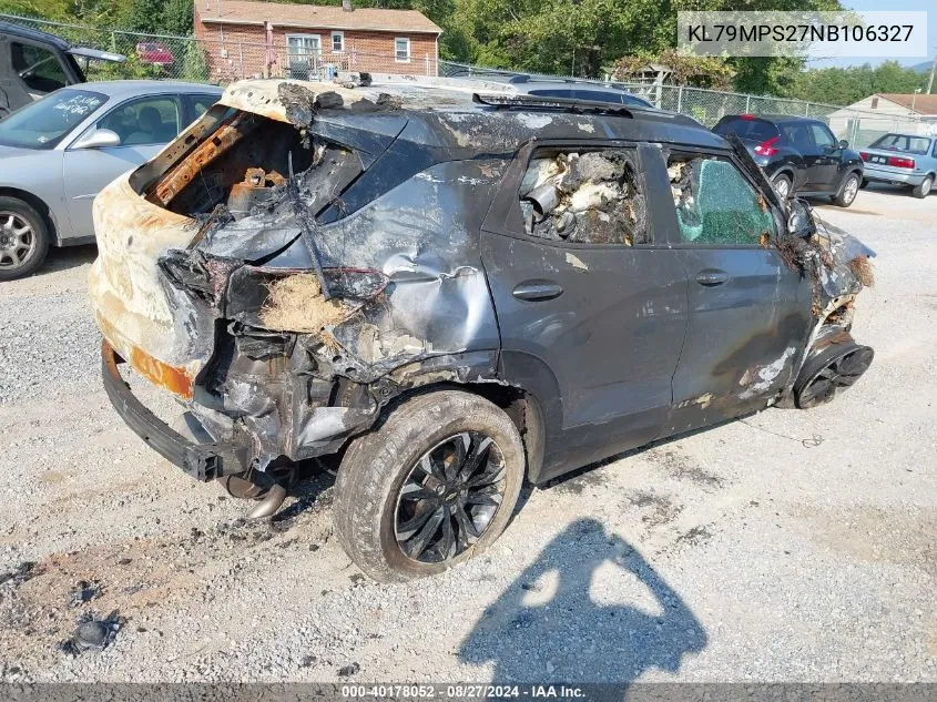 KL79MPS27NB106327 2022 Chevrolet Trailblazer Fwd Lt