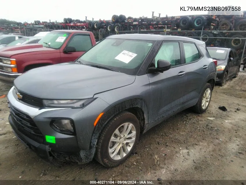 2022 Chevrolet Trailblazer Fwd Ls VIN: KL79MMS23NB097558 Lot: 40271104