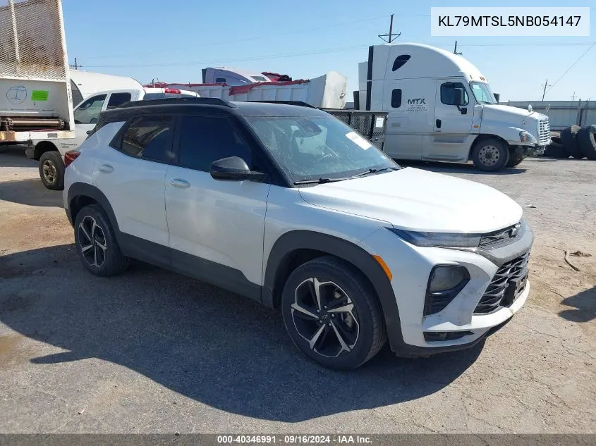 2022 Chevrolet Trailblazer Fwd Rs VIN: KL79MTSL5NB054147 Lot: 40346991