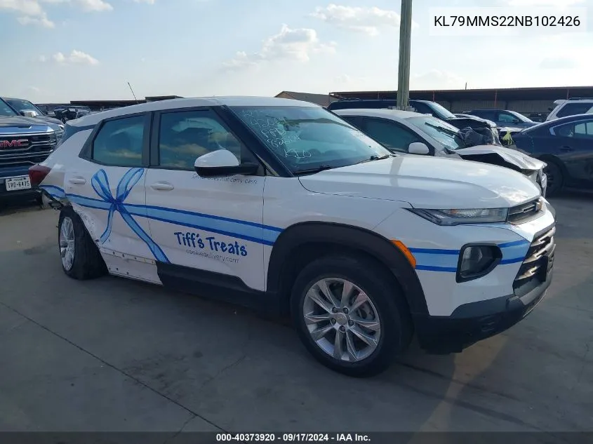 2022 Chevrolet Trailblazer Fwd Ls VIN: KL79MMS22NB102426 Lot: 40373920