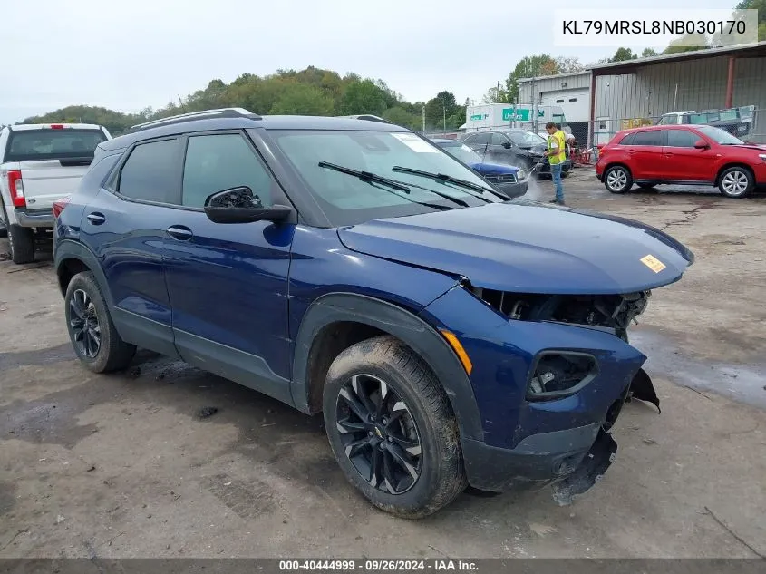 2022 Chevrolet Trailblazer Awd Lt VIN: KL79MRSL8NB030170 Lot: 40444999