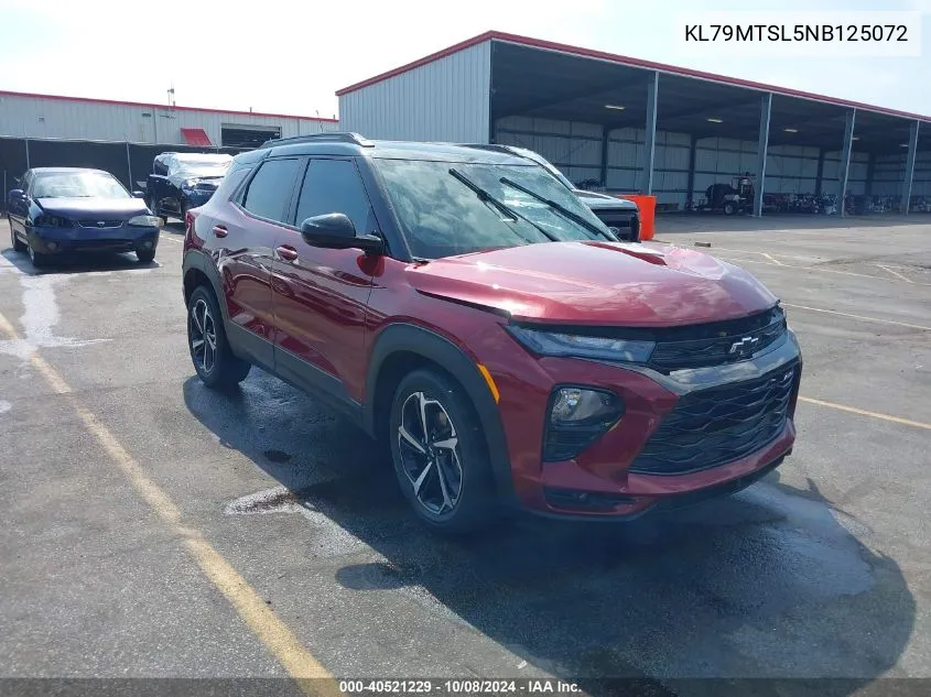 2022 Chevrolet Trailblazer Fwd Rs VIN: KL79MTSL5NB125072 Lot: 40521229