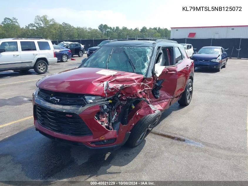 2022 Chevrolet Trailblazer Fwd Rs VIN: KL79MTSL5NB125072 Lot: 40521229