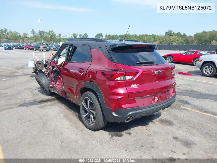 2022 Chevrolet Trailblazer Fwd Rs VIN: KL79MTSL5NB125072 Lot: 40521229