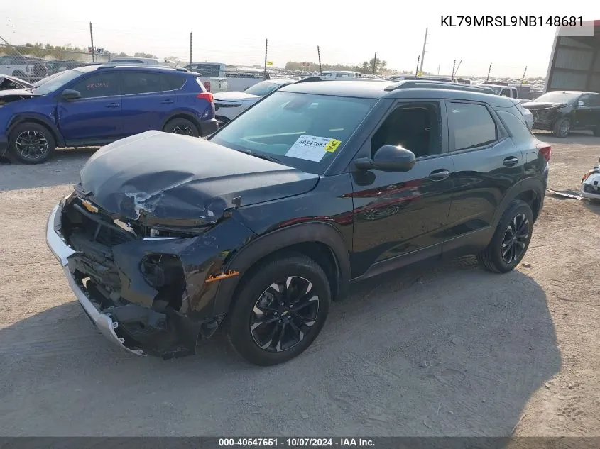 2022 Chevrolet Trailblazer Awd Lt VIN: KL79MRSL9NB148681 Lot: 40547651