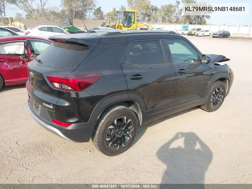 2022 Chevrolet Trailblazer Awd Lt VIN: KL79MRSL9NB148681 Lot: 40547651