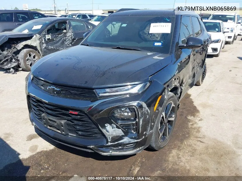 2022 Chevrolet Trailblazer Fwd Rs VIN: KL79MTSLXNB065869 Lot: 40575117