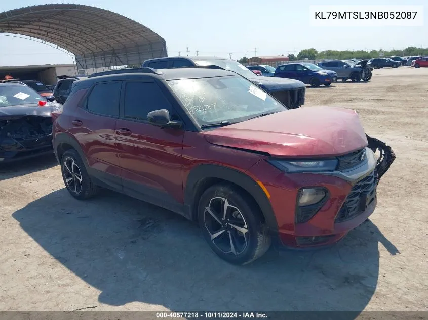 2022 Chevrolet Trailblazer Fwd Rs VIN: KL79MTSL3NB052087 Lot: 40577218