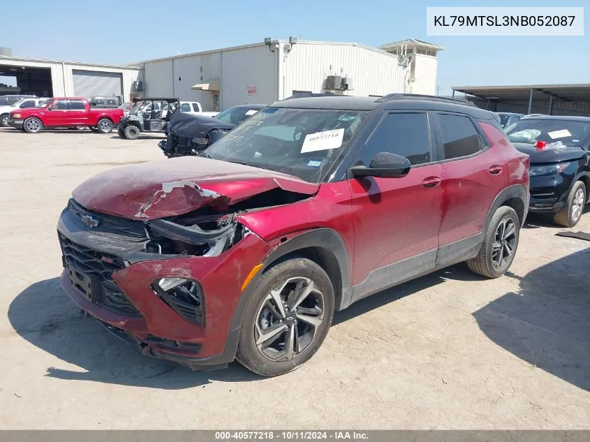 2022 Chevrolet Trailblazer Fwd Rs VIN: KL79MTSL3NB052087 Lot: 40577218