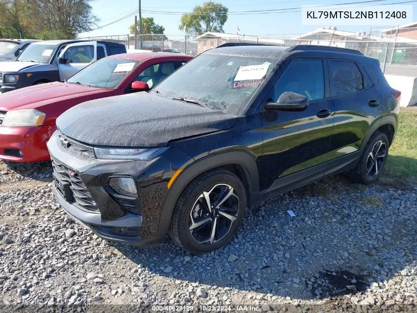 2022 Chevrolet Trailblazer Fwd Rs VIN: KL79MTSL2NB112408 Lot: 40629129