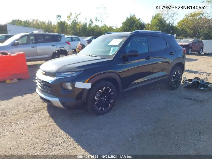 2022 Chevrolet Trailblazer Fwd Lt VIN: KL79MPS28NB140552 Lot: 40679836