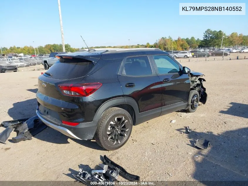 2022 Chevrolet Trailblazer Fwd Lt VIN: KL79MPS28NB140552 Lot: 40679836