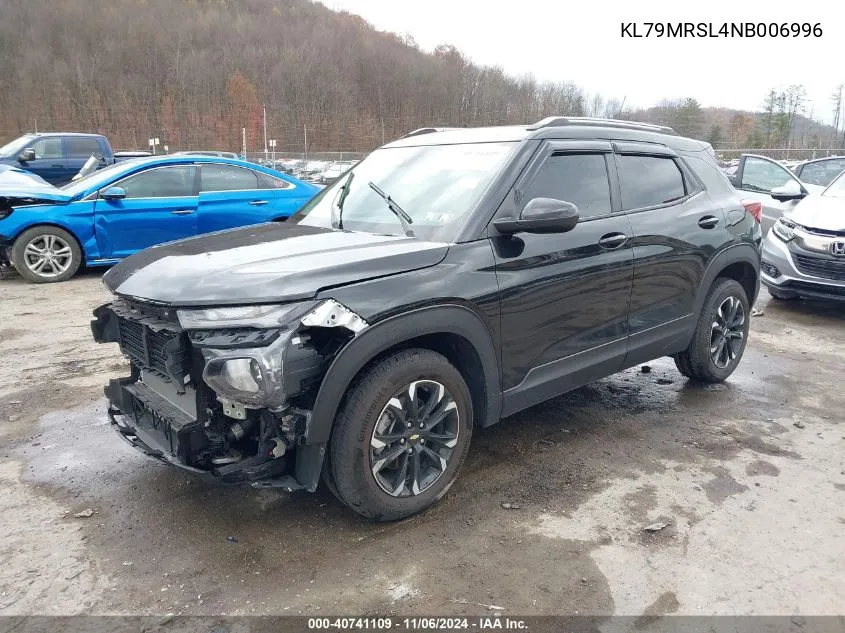 2022 Chevrolet Trailblazer Awd Lt VIN: KL79MRSL4NB006996 Lot: 40741109