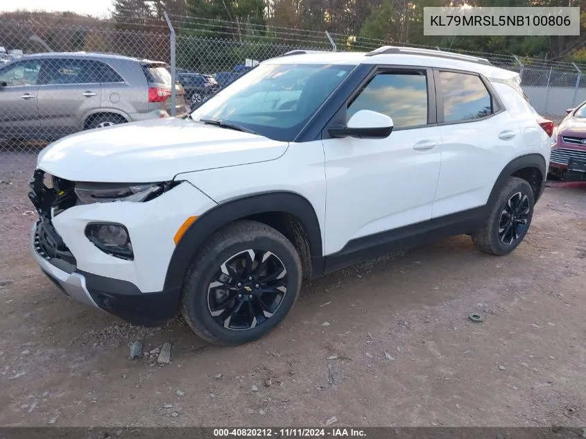 2022 Chevrolet Trailblazer Awd Lt VIN: KL79MRSL5NB100806 Lot: 40820212