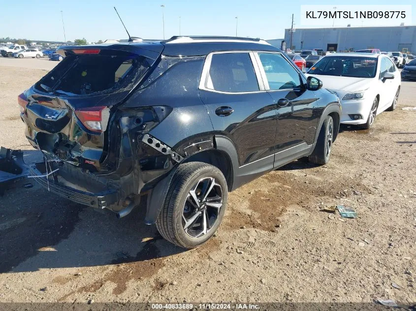 2022 Chevrolet Trailblazer Fwd Rs VIN: KL79MTSL1NB098775 Lot: 40833689