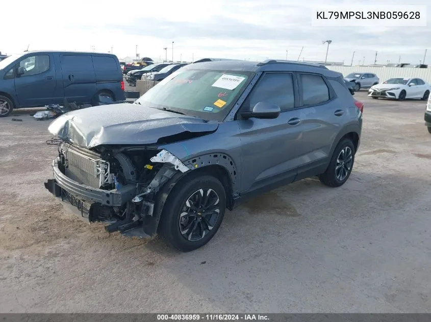 2022 Chevrolet Trailblazer Fwd Lt VIN: KL79MPSL3NB059628 Lot: 40836959